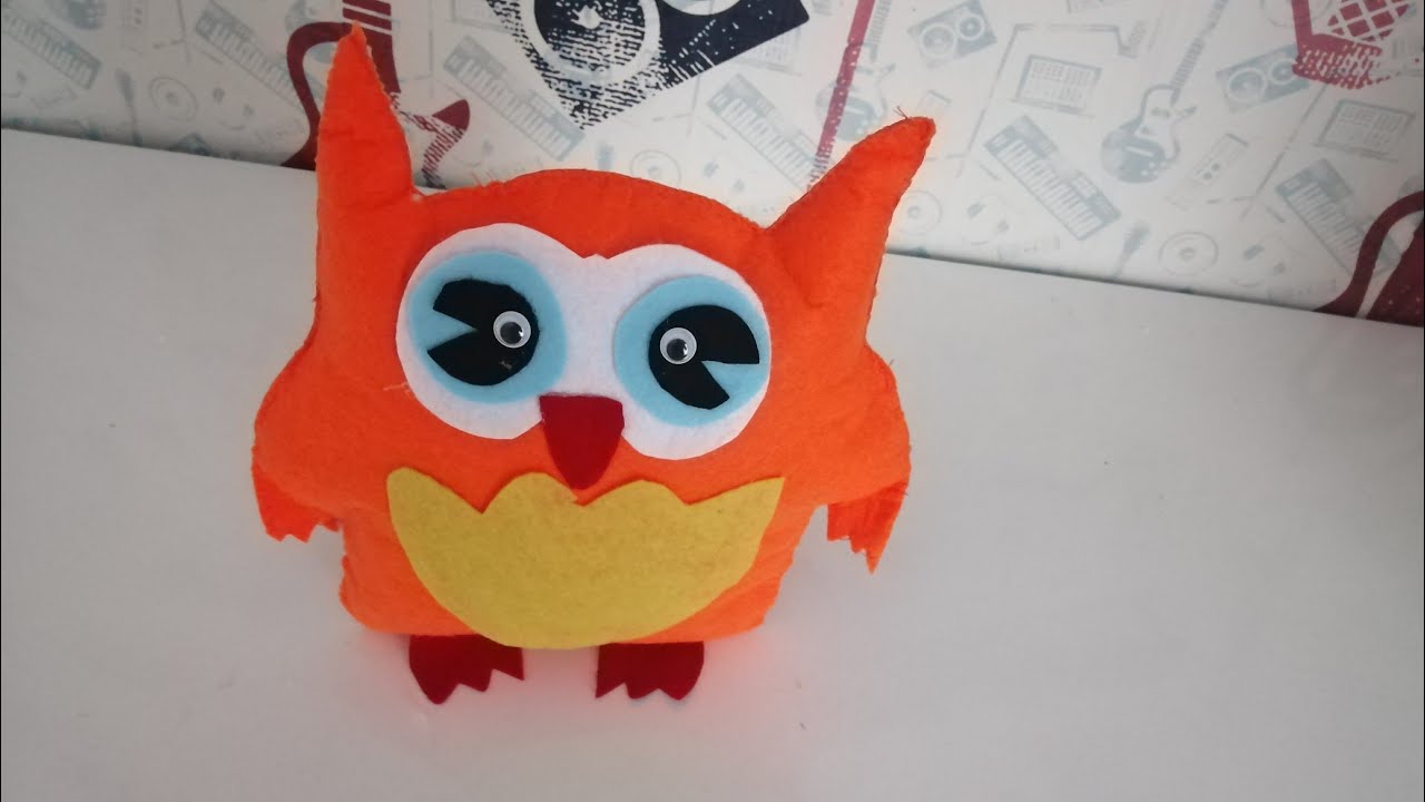 KE&Ccedil;EDEN OYUNCAK BAYKUŞ YAPIMI 🦉🦉Making a toy owl from felt Изготовление игрушечной совы из фетра
