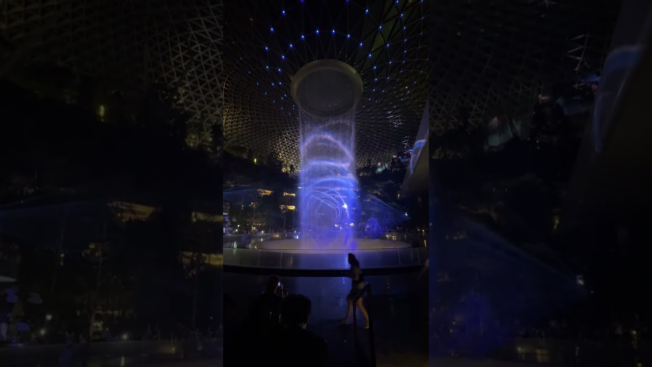 The Jewel's Rain Vortex Waterfall in Singapore