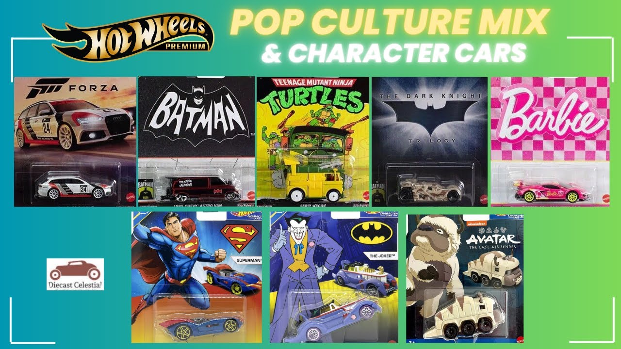 Hot Wheels 2024 | Pop Culture Mix (Batman Barbie Turtles Forza) & Character Cars