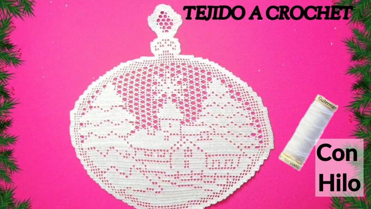 ADORNO NAVIDEÑO TEJIDO A CROCHET |Con Hilo de coser| TÉCNICA FILET 🧵🎄
