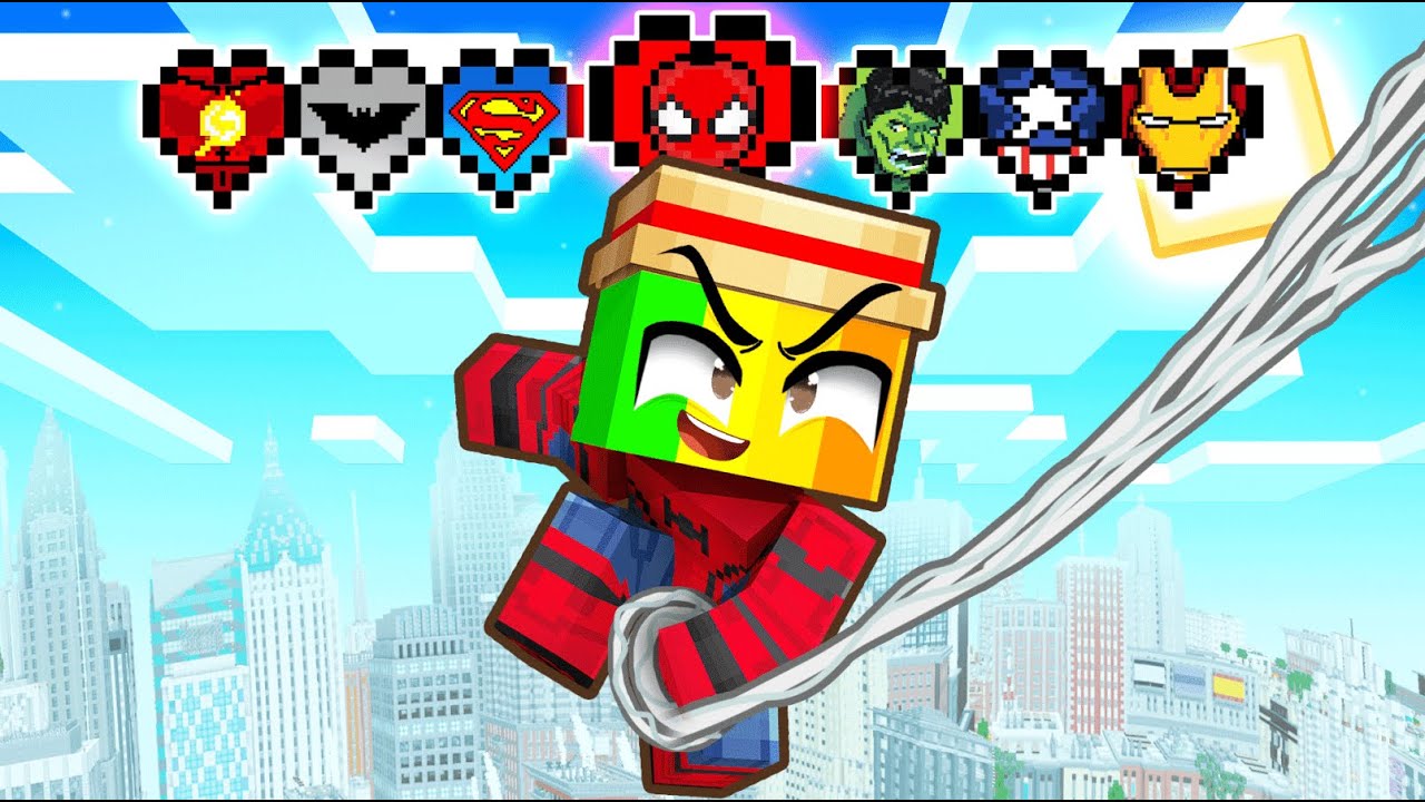 Avoir des COEURS de SUPER HÉROS sur Minecraft !