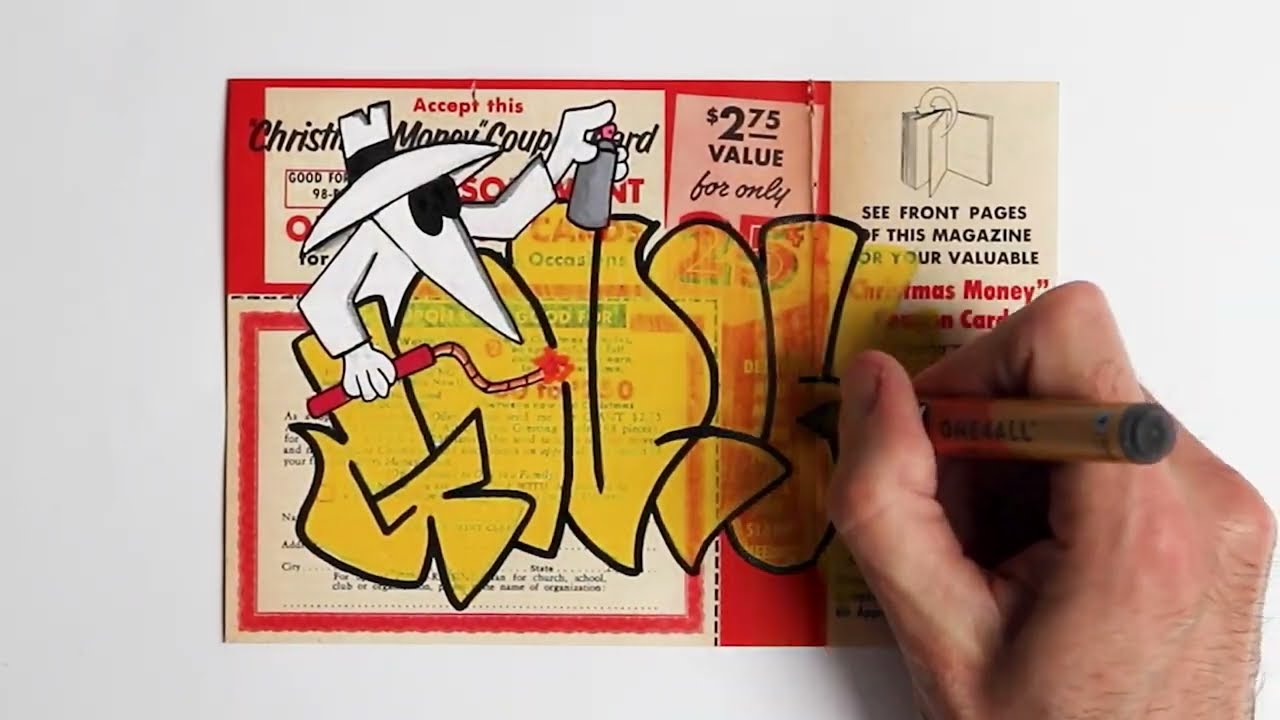 Graffiti Painting on a Vintage Magazine #graffiti #art