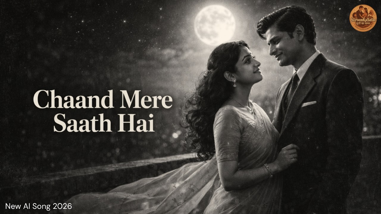 Chaand Mere Saath Hai | 1950s Golden Era Romantic Song | Classic Bollywood Love Melody
