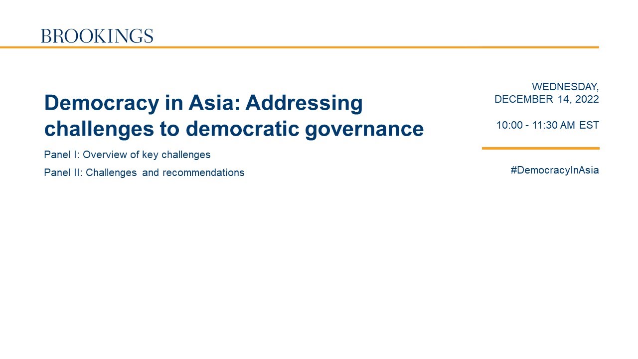 Democracy in Asia: Addressing challenges to democratic governance