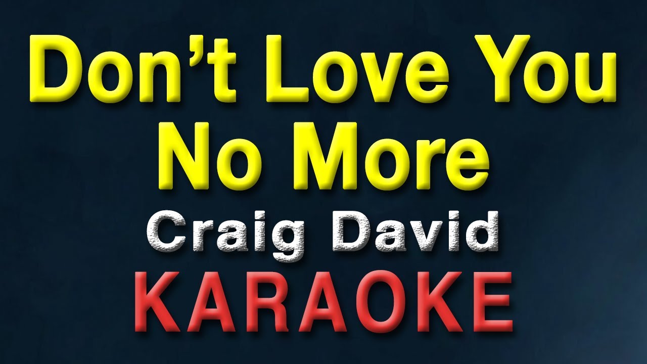 Don't Love You No More - Craig David | KARAOKE