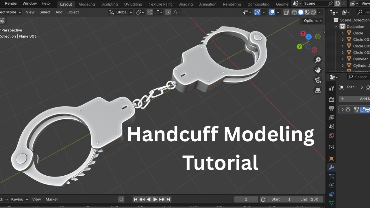 3D Modeling of a handcuff