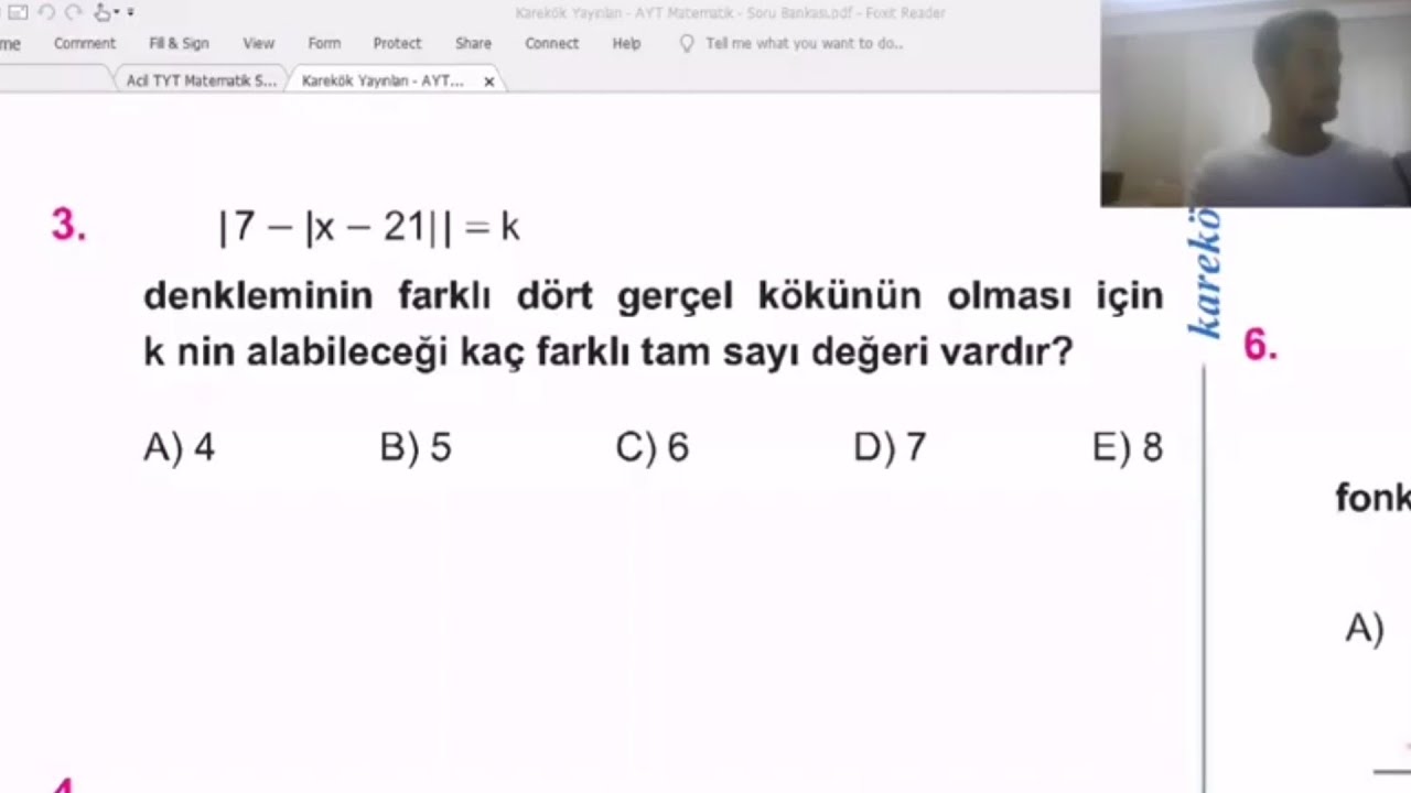 AYT İLK 10 SORU KALIPLARI.. ESASLI BİR MUTLAK DEĞER SORUSU(EFSANE TAKTİK İLE SORUYU 10 SN DE ÇÖZDÜK)