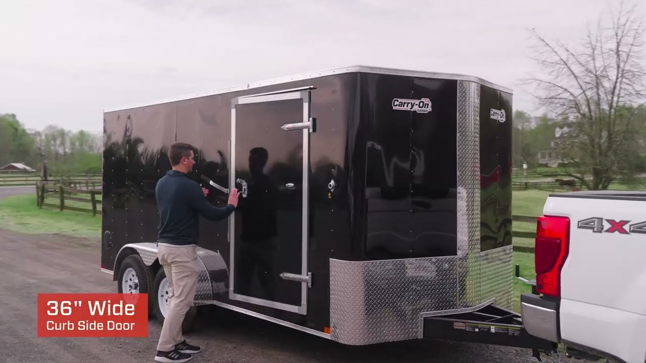 Carry-On Trailer 7K Tandem Axle Enclosed Cargo Trailer with Bullnose Front and Flat Roof
