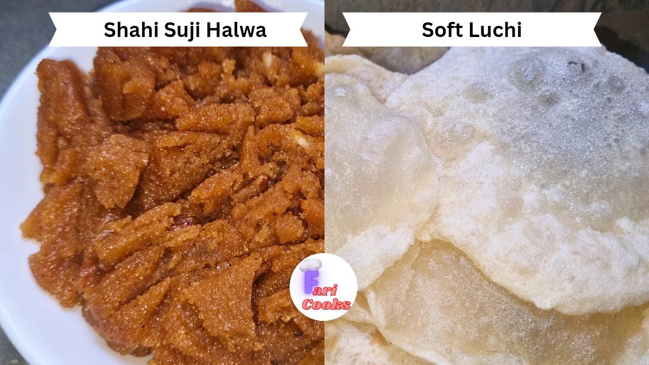 Shahi Suji Halwa aur Soft Luchi Recipe - Breakfast recipe       #semolinabreakfast #halwapuri