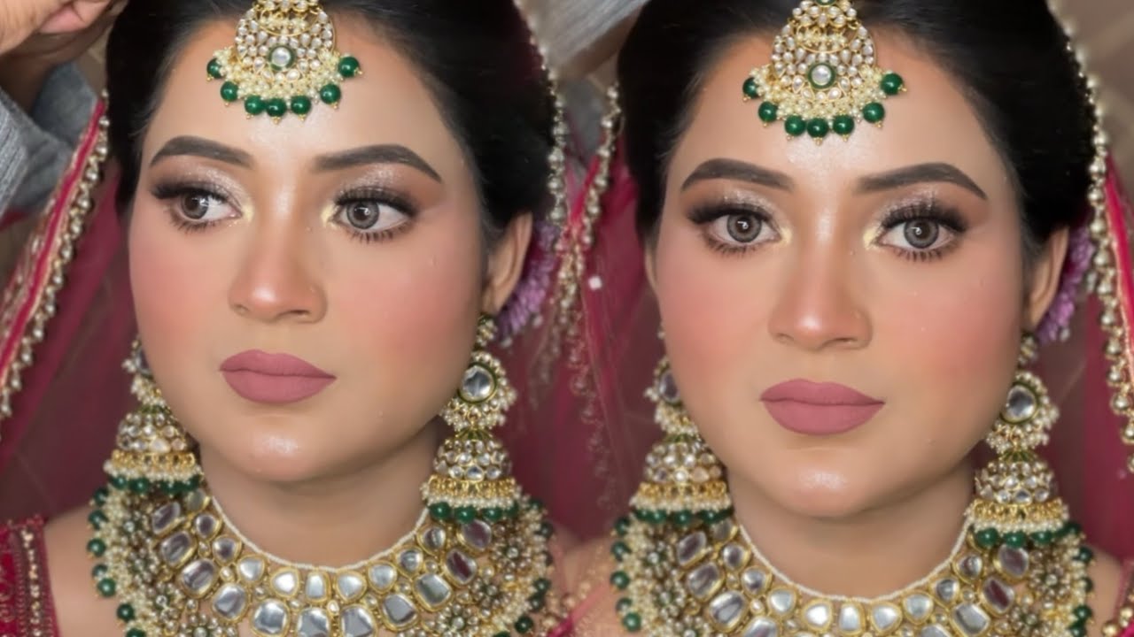 Glam Subtle Bridal Makeup Tutorial by @Manveenmakeovers | Step by step explanation 🥰😍🥰
