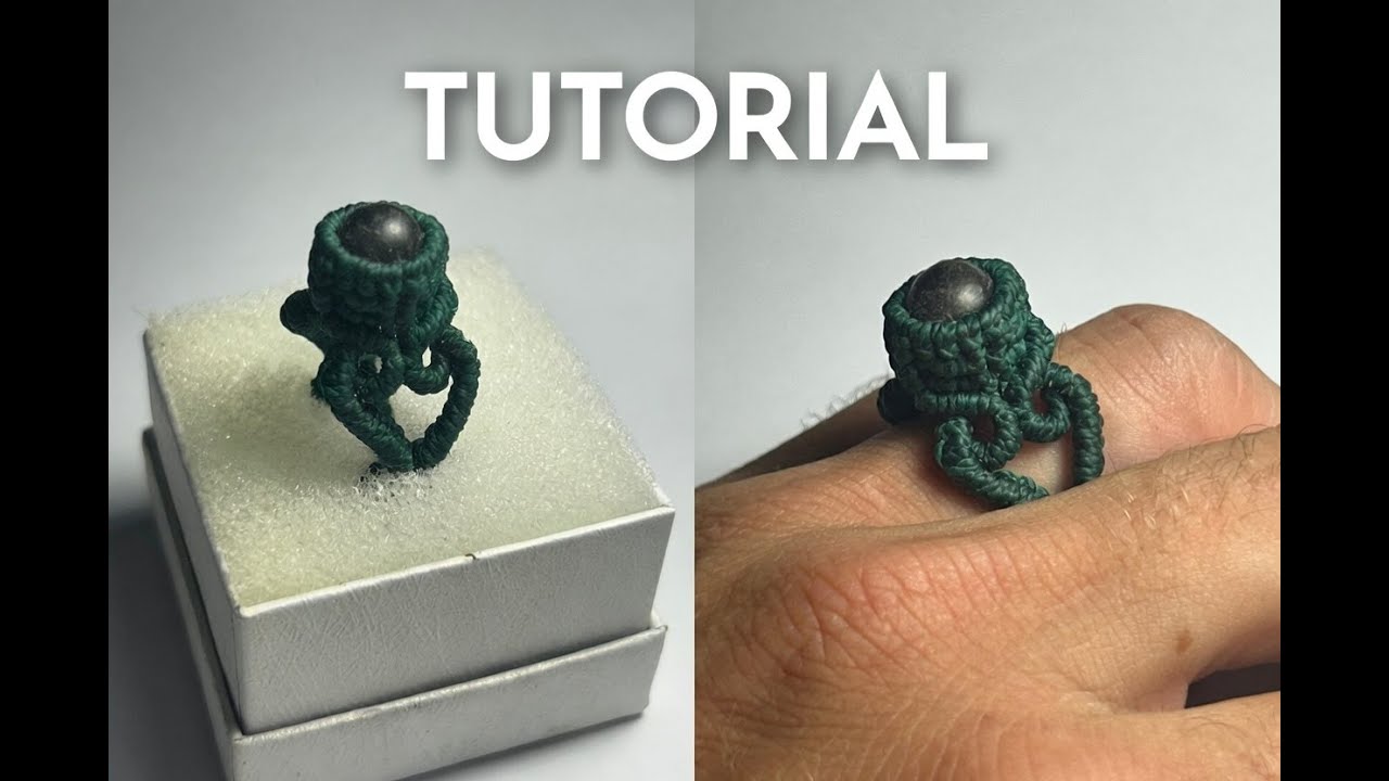 Anillo de ondas con bolita (Wavy Ring with Bead) | Tutorial Macramé