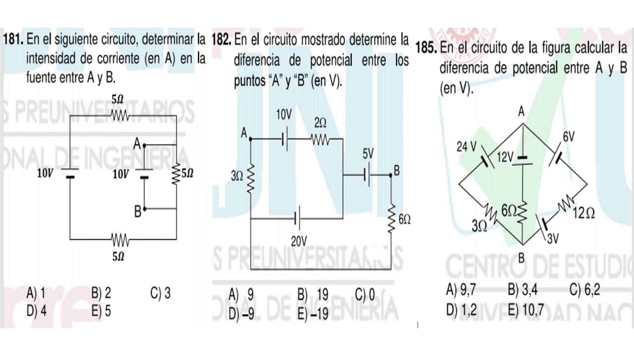 Problemas de Circuitos Eléctricos -  CEPRE UNI 2023