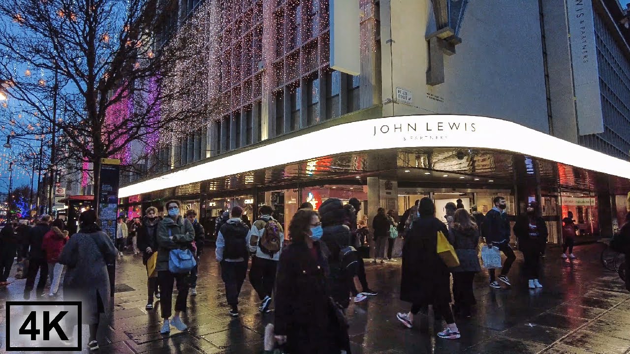 John Lewis Store Oxford Street, London on Christmas Eve 🎅 Inside Look  👀 Walking Tour [4K, 3D Audio]