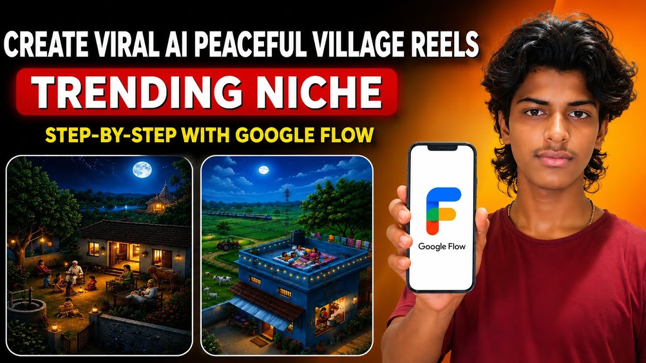 Peaceful Village Cinematic Reels Video | Flow AI Editing Guide || Trending niche 