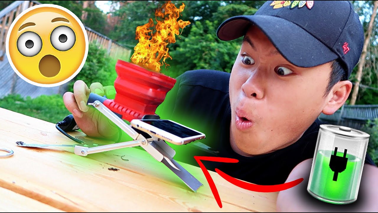 THIS INSTANTLY CHARGES YOUR IPHONE!!! (CRAZY FIRE TRICKS)