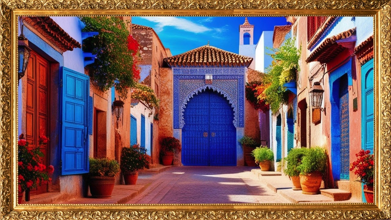 The Blue Doors of Chefchaouen Marocco #AmbientTV #frametv  #DigitalArtDisplay #TVWallArt