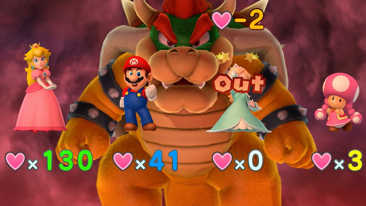 Mario Party 10 - Peach, Mario, Rosalina, Toadette vs Bowser - Chaos Castle