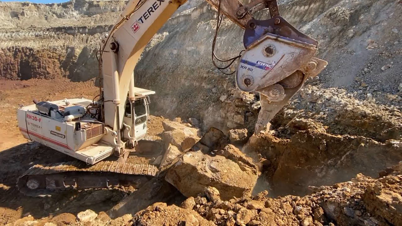 Terex RH30F Excavator Working With Xcentric Ripper XR80  - Sotiriadis Mining