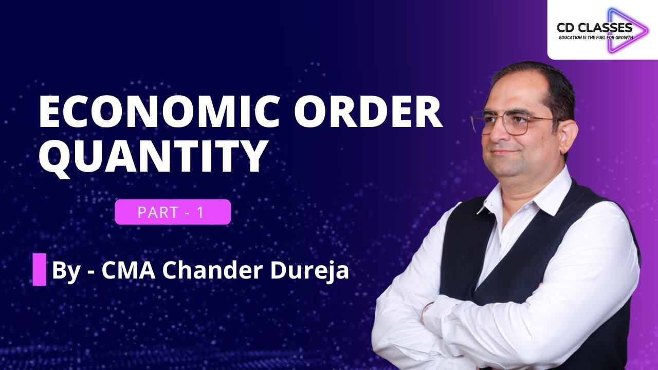 Economic Order Quantity (EOQ) Basics | Part 1 | CMA Chander Dureja | 