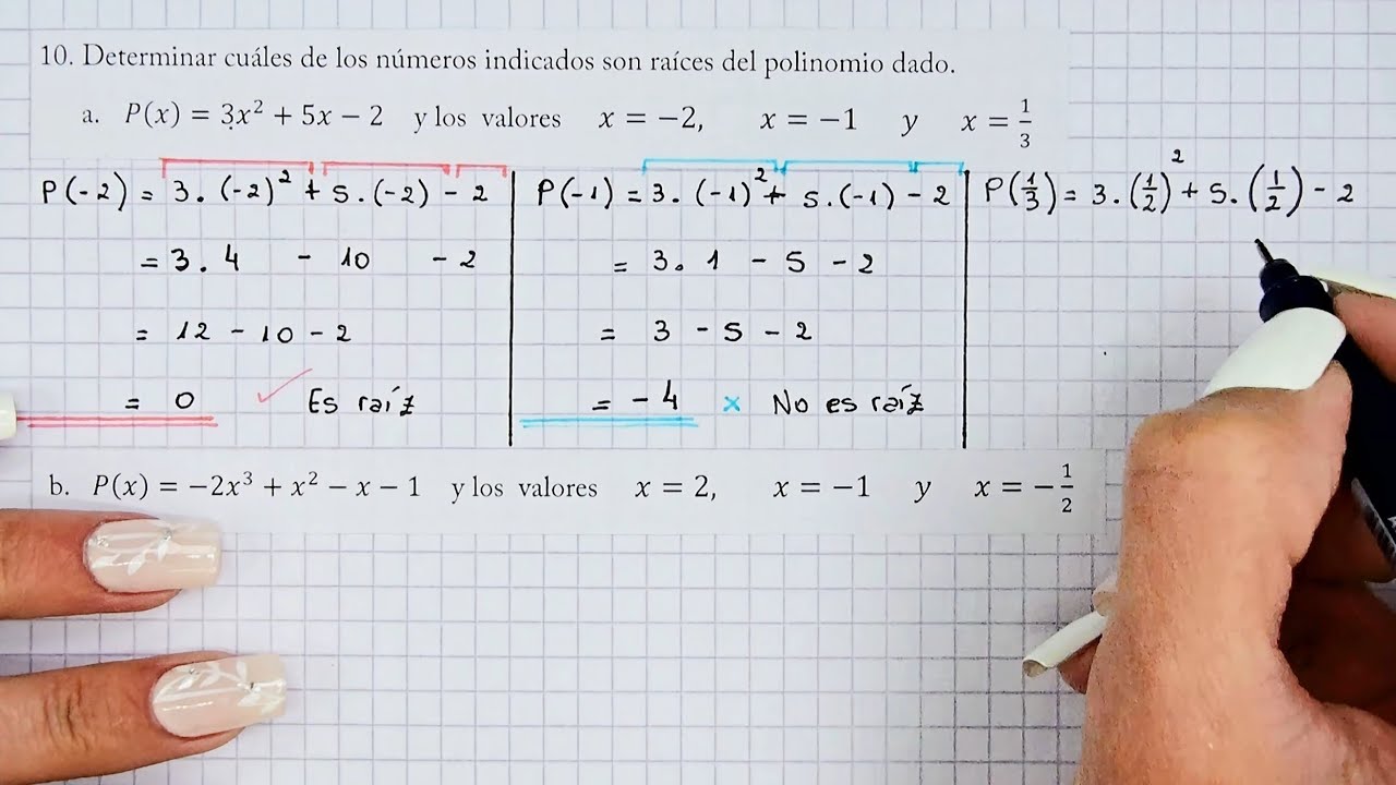 ¿Cómo saber qué números son raíces de un polinomio dado ? Explicación paso a paso