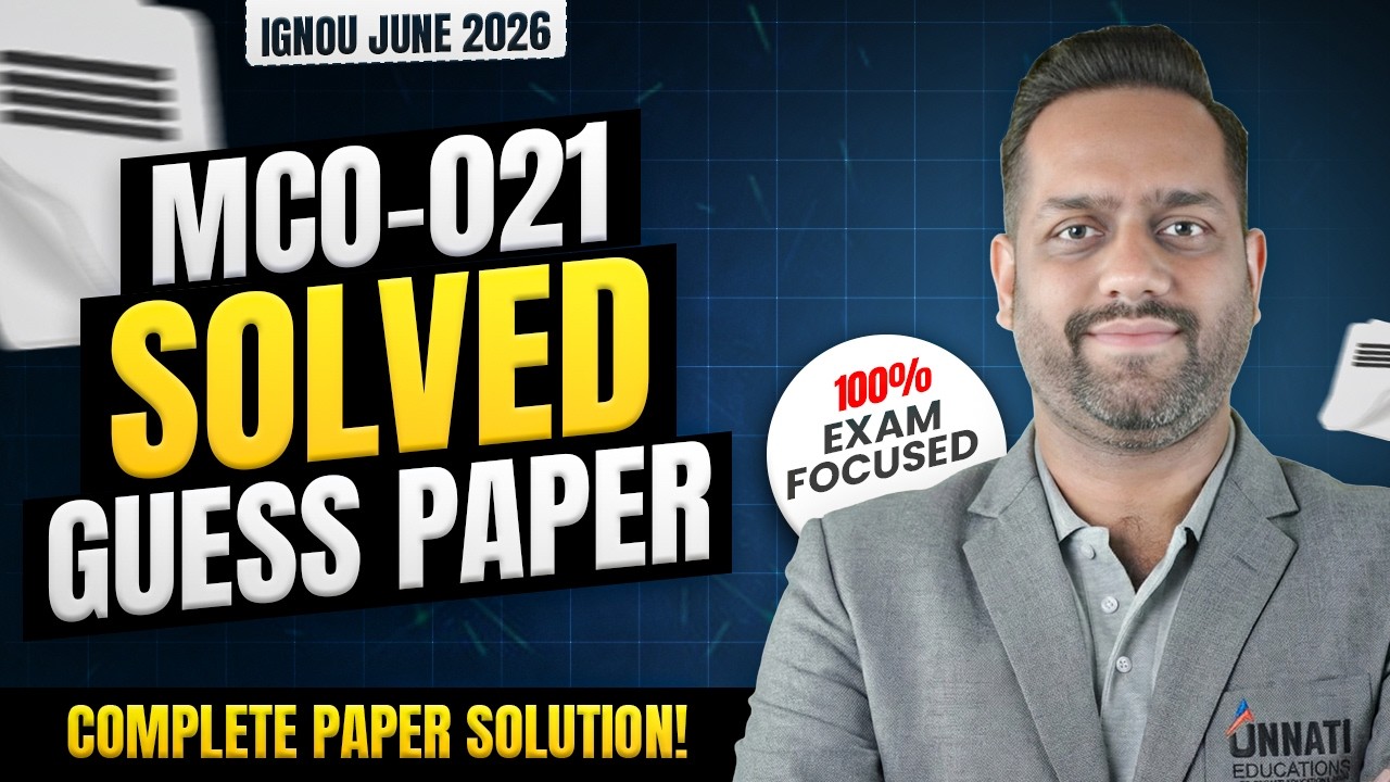 MCO 21 Important Questions 2026 | IGNOU Guess Paper | Managerial Economics June 2026 🔥