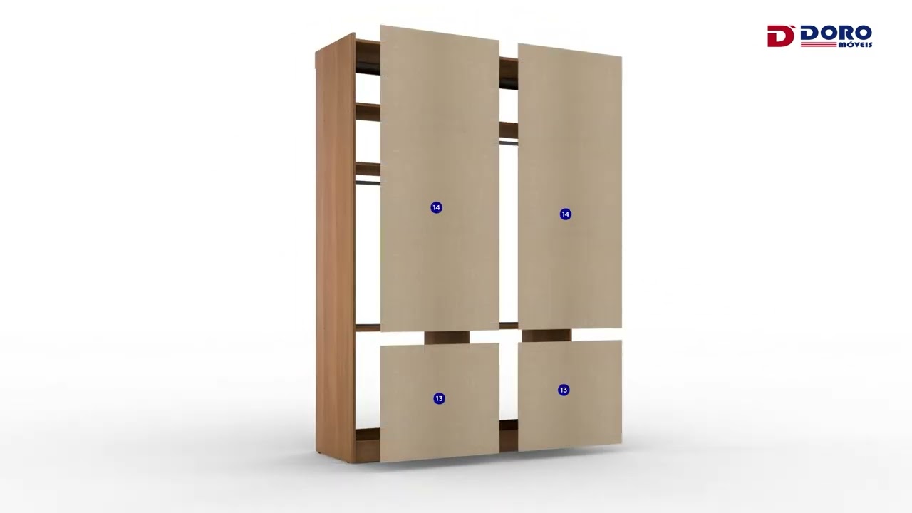 Montagem Roupeiro Meridian Plus 2 portas