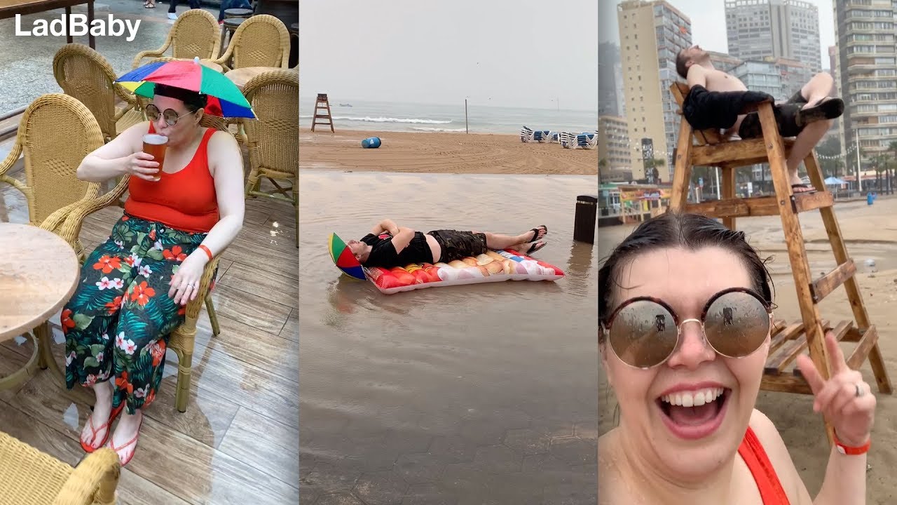 When Mum & Dad pretend it's sunny...in Benidorm ☀🌧