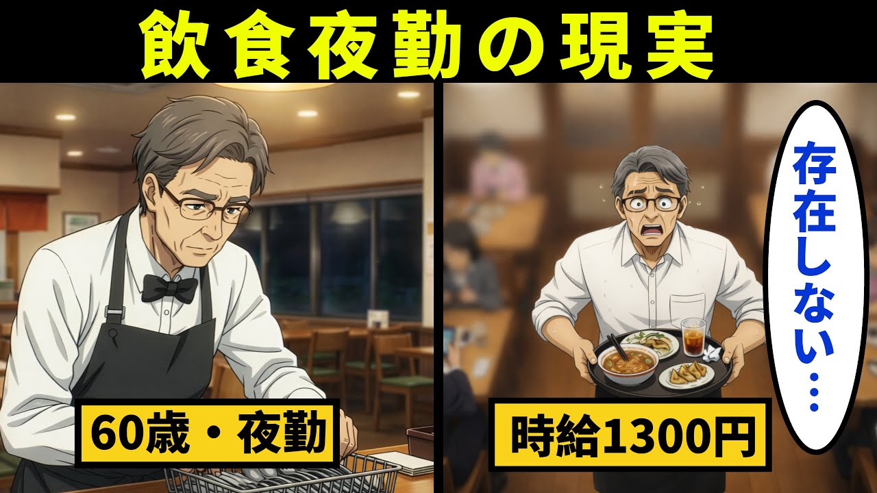 【漫画】60歳・飲食店で夜勤を続ける男のリアルな生活。「そこにいても、いないように扱われる時間」【メンタル闇ネタ】