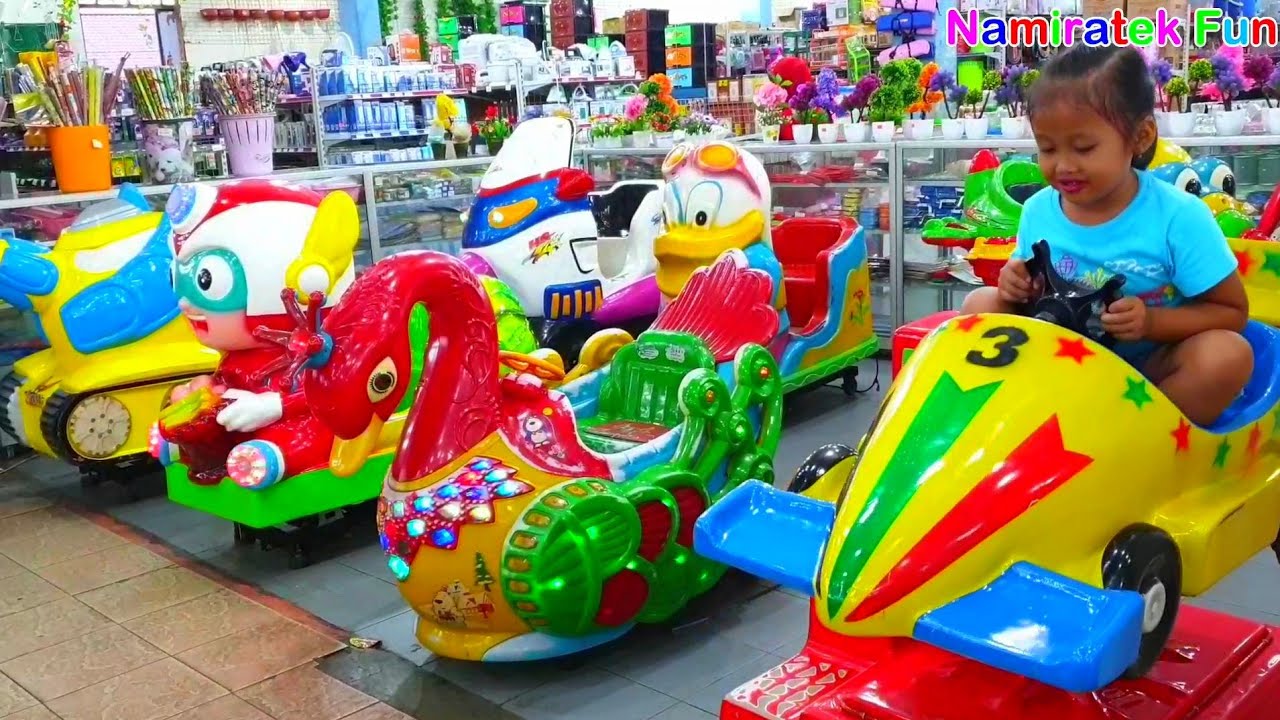 Anak Lucu Bermain Mainan Anak Naik Odong Odong Pesawat & mobil mobilan balapan anak di Batam