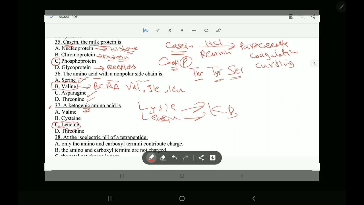 Questions on protein chemistry