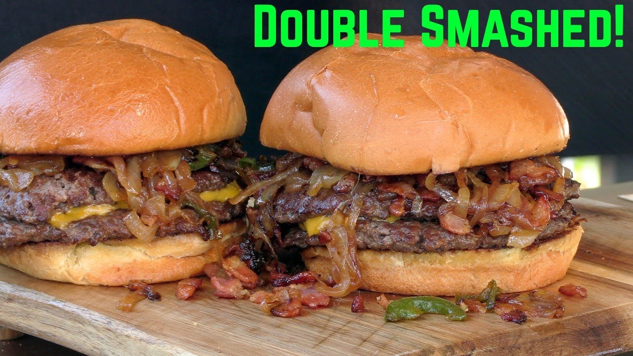 Double Smashed Bourbon Burger | Double Bacon Cheeseburger | Ballistic Burgers | Cooking With CJ