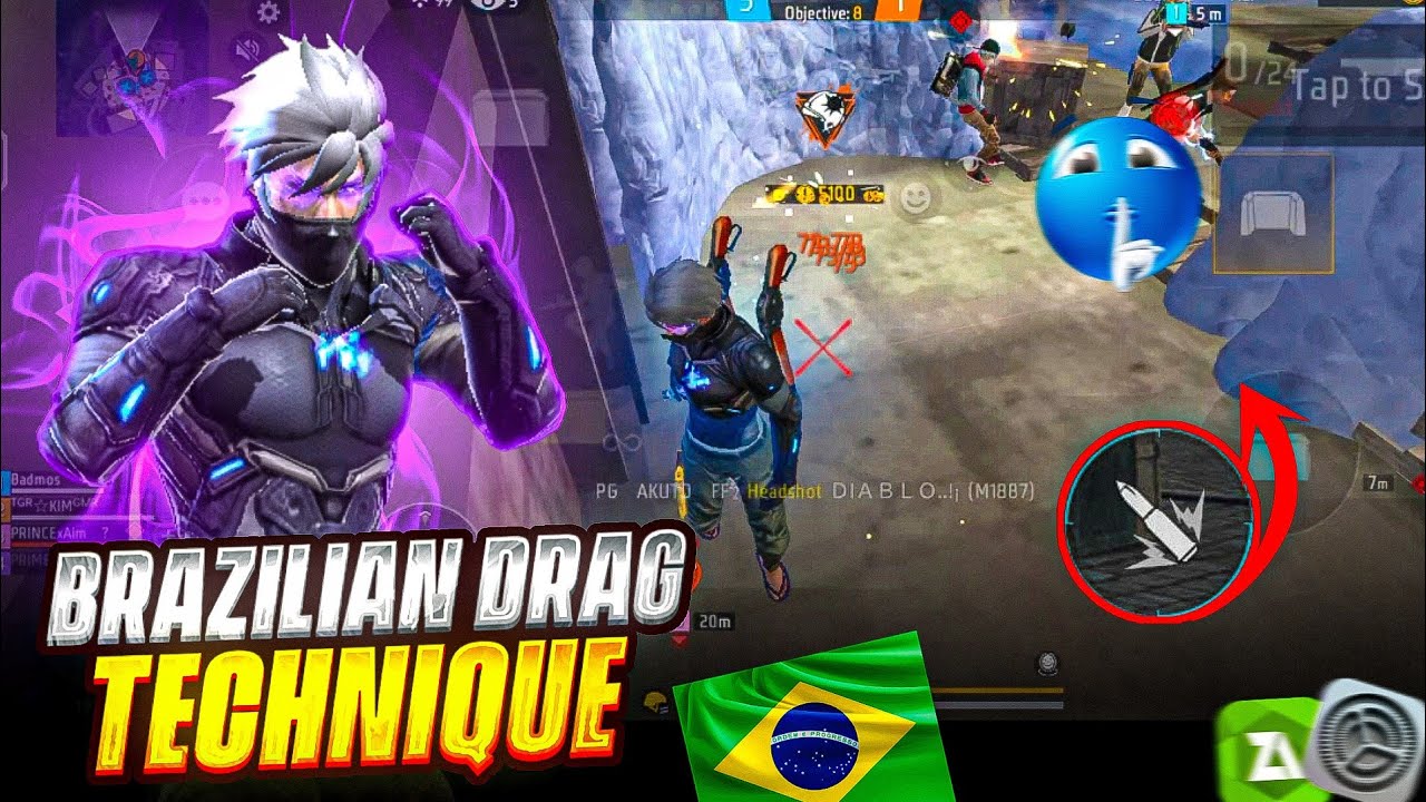 BRAZILIAN 🇧🇷  ROTATION TRICK 😱🔥 | WITH BEST SENSI 🔥 | 💯 ACCURACY 😱 |  TRICK OR PANEL ?? 🥶 AKUTO FF