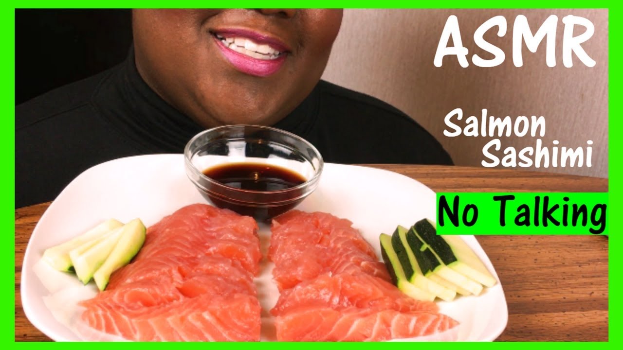 ASMR SALMON SASHIMI  Eating Sounds 먹방 No Talking SAVAGE EATING