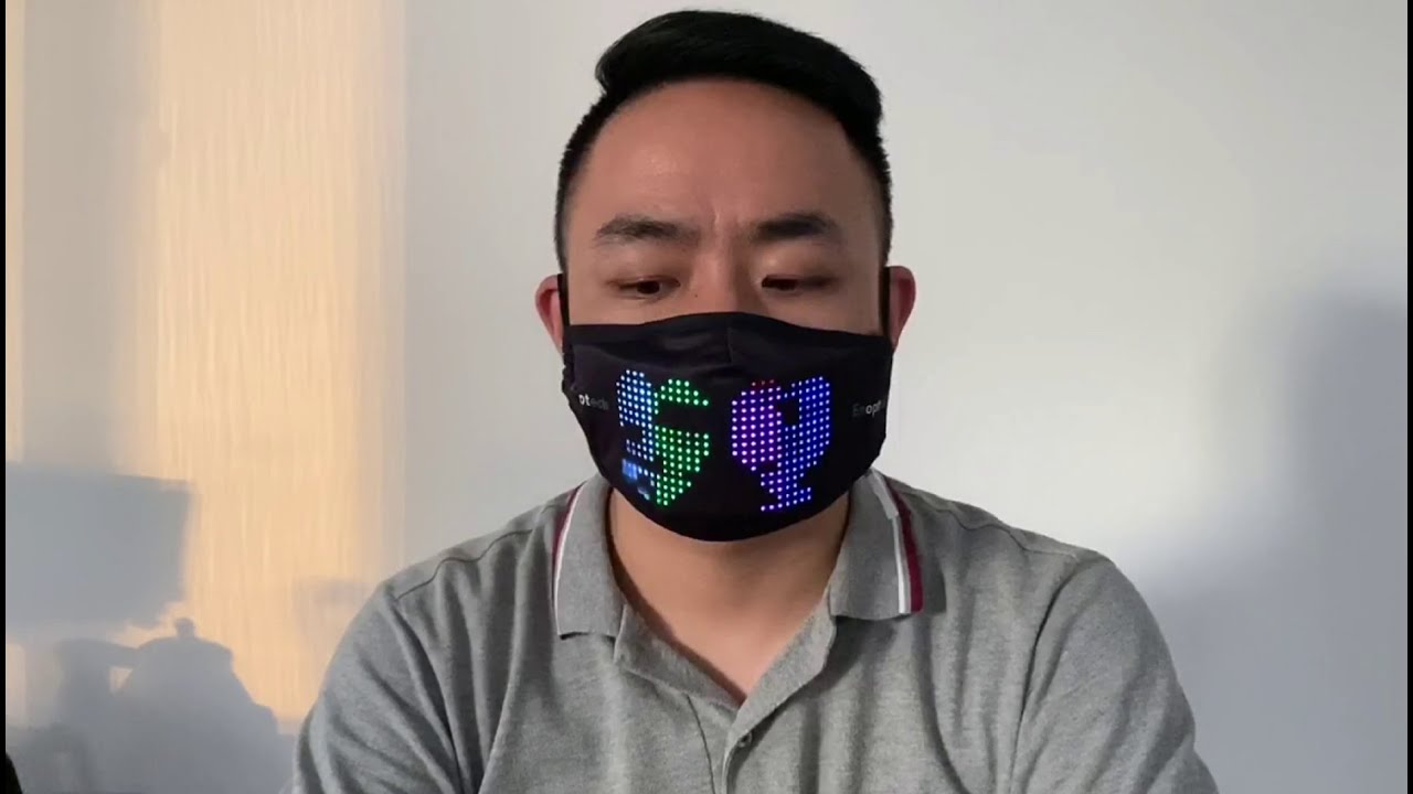 enoptech led face mask design and text mask 7-color LED display