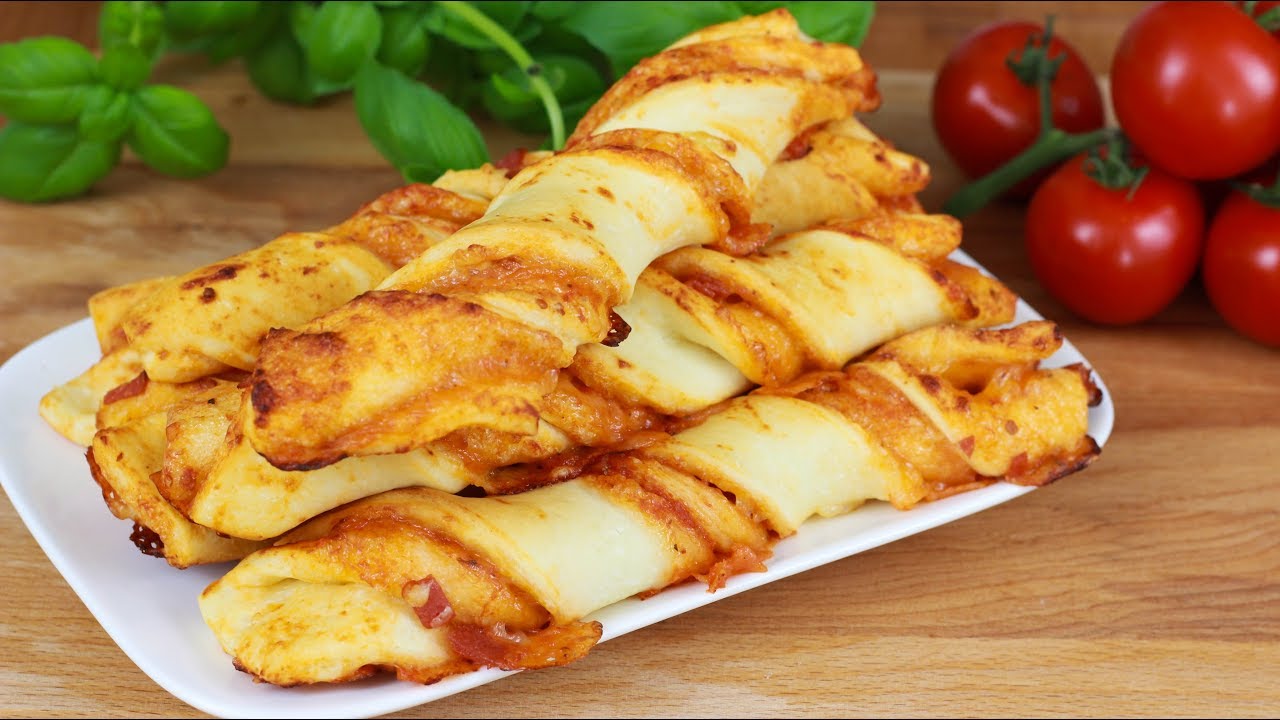 Leckere Pizzastangen - Schnelles Fingerfood / Pizza Stangen