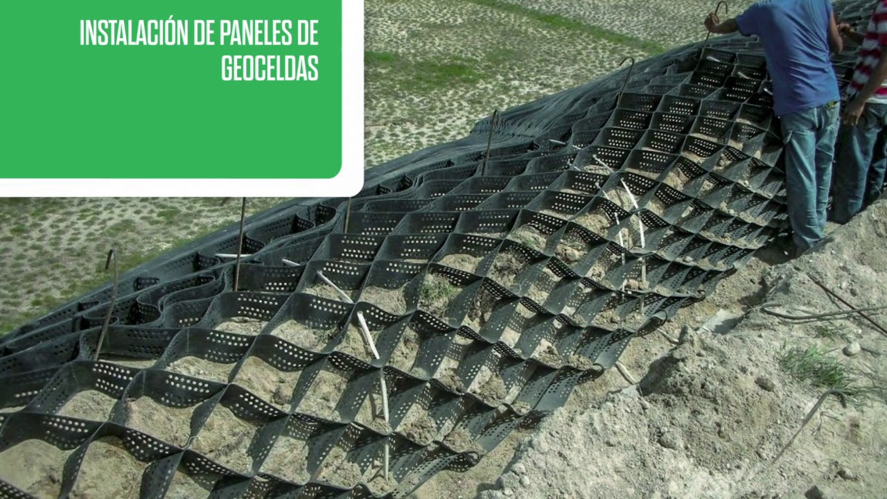 Protección de talud con el sistema de #GeoCeldas