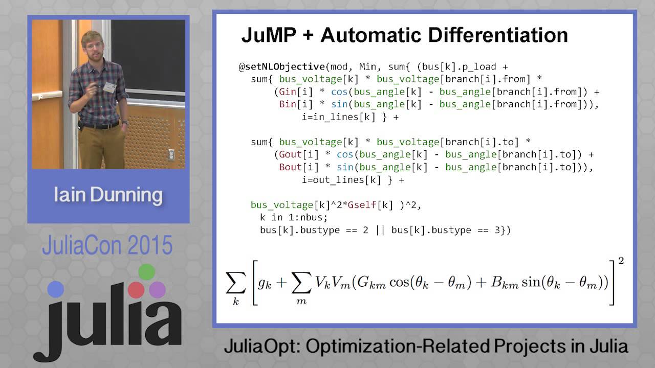 JuliaOpt: Optimization related projects in Julia | Iain Dunning | JuliaCon 2015