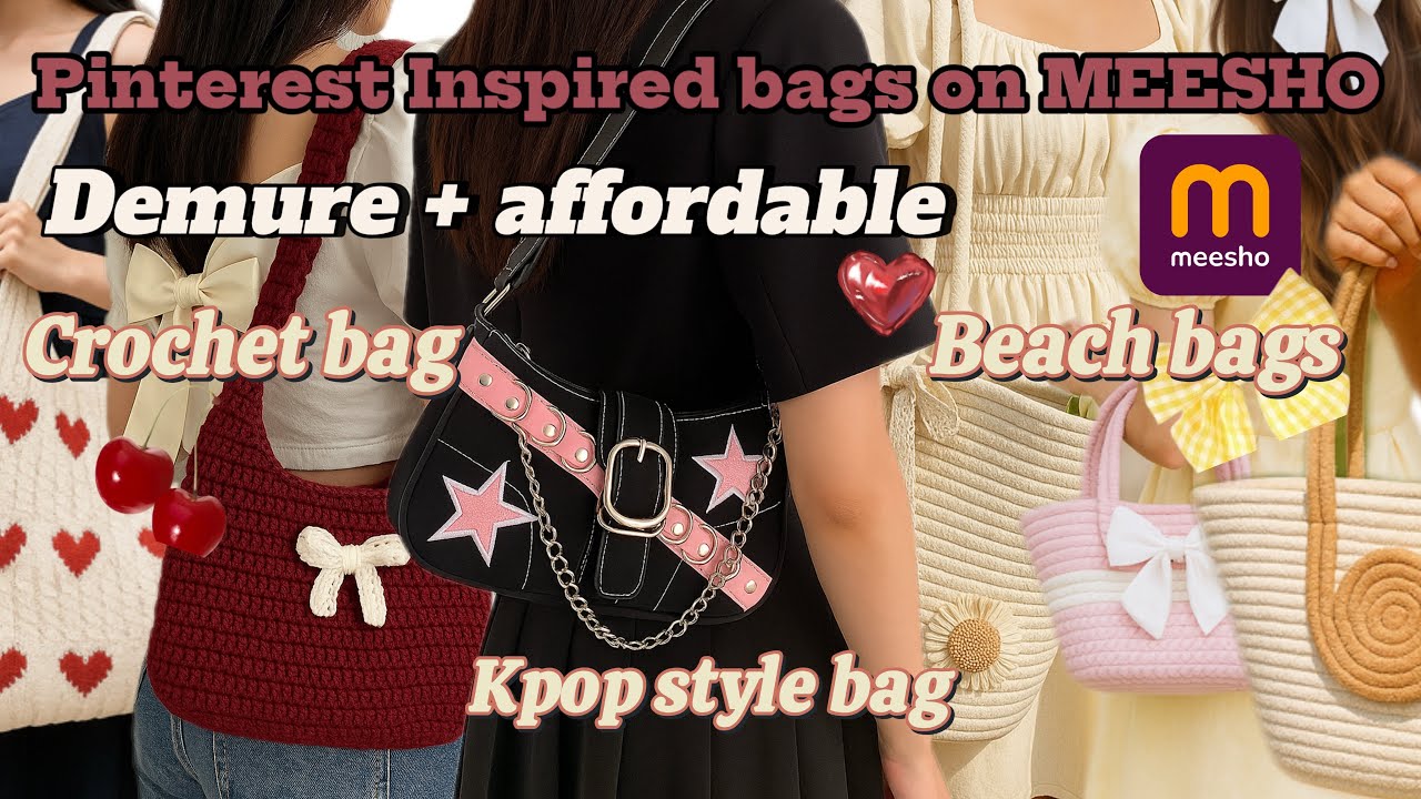 Pinteresty Inspired Affordable Meesho bags 🛍️#meeshohaul #pinterestinspired #crochetbag #baghaul