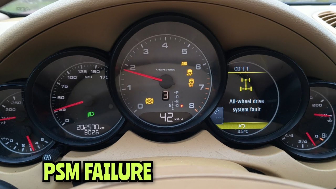 PSM Failure Porsche Cayenne S 92a 2 II All-wheel drive system fault ABS kontrola trakcji hamuje koła