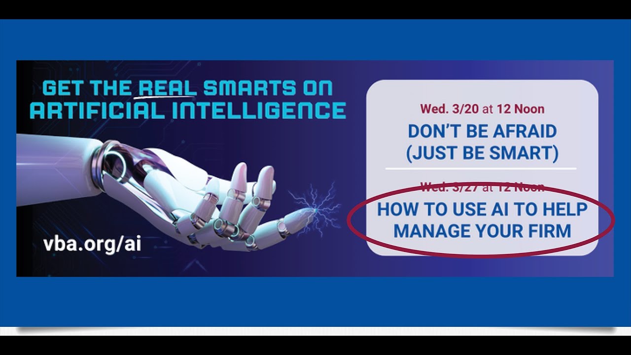 Practice Management Advisor Webinar - AI Advisor: Use AI to Help Manage Your Firm