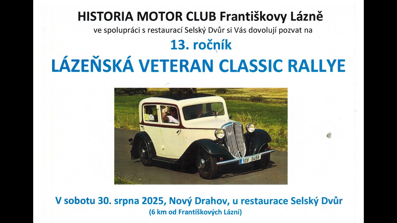 13 Ročník Veteran Rallye 30 8 2025 Nový Drahov