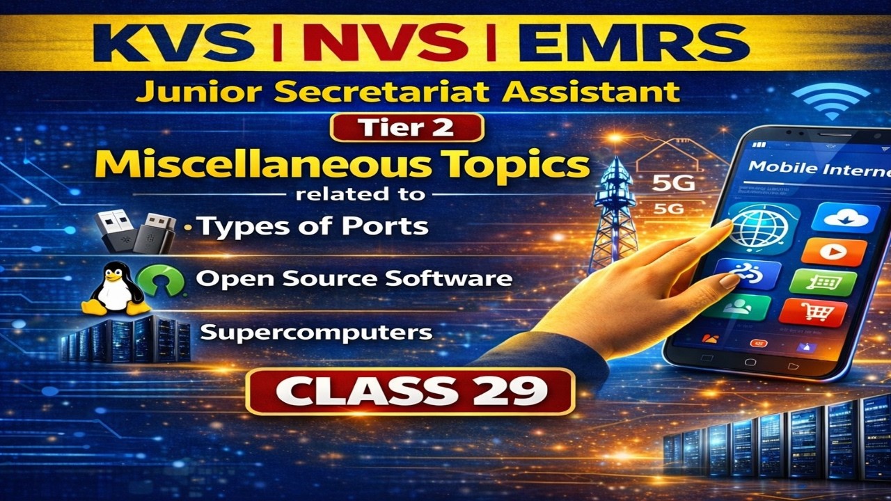 KVS NVS EMRS JSA Tier-2 | Class 30 |Some Important Topics | Descriptive & Objective | PDF Notes
