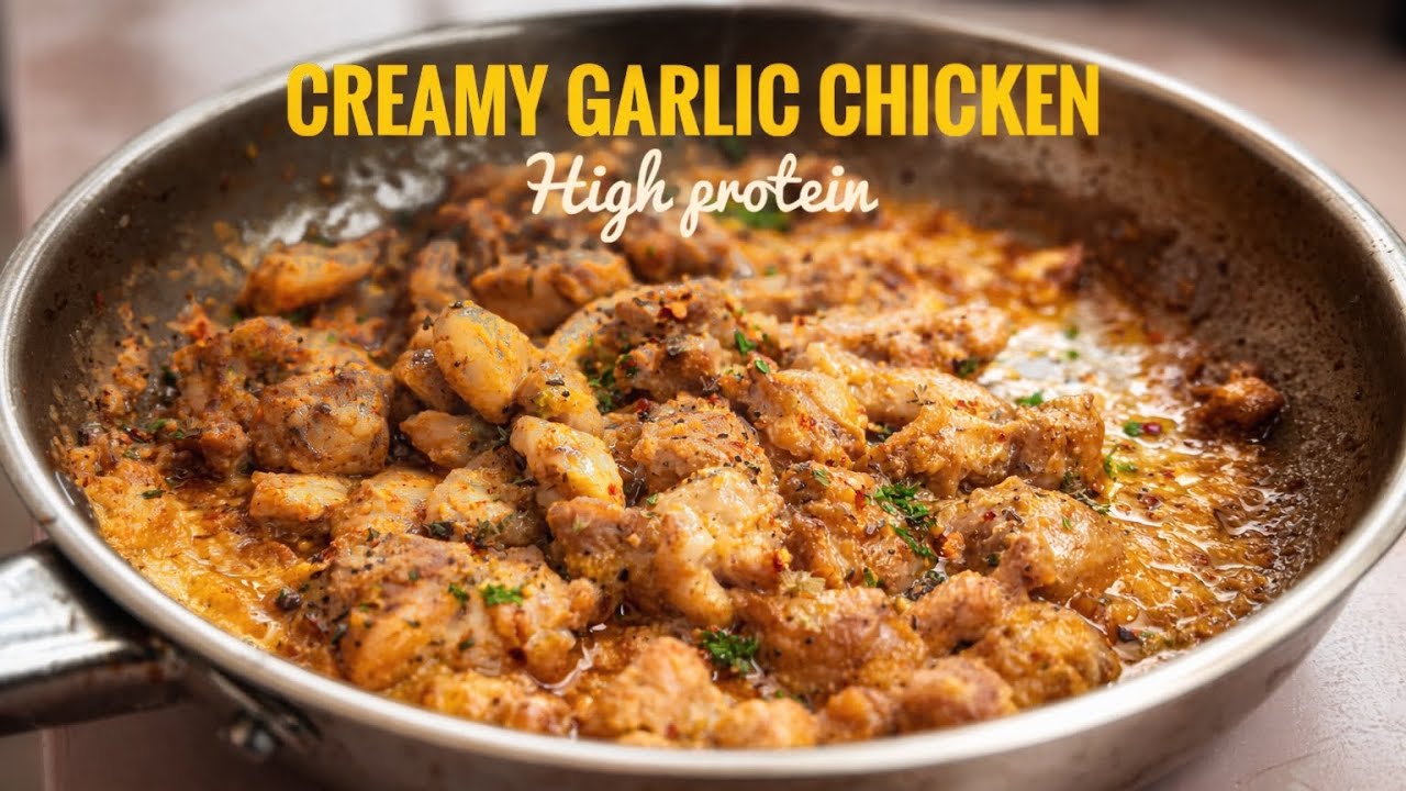 High protein creamy garlic chicken (easy & delicious)