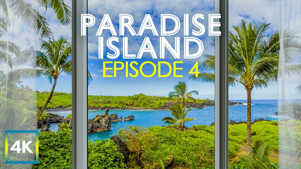 4K Paradise Island Window View - Calming Ocean Waves & Tropical Birds Chirping at Maui, Hawaii - #4