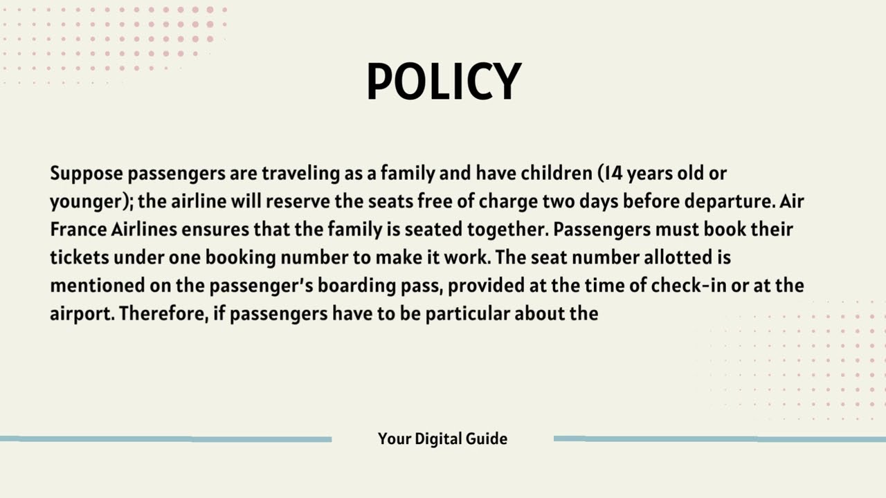 Air France Seat Selection Policy