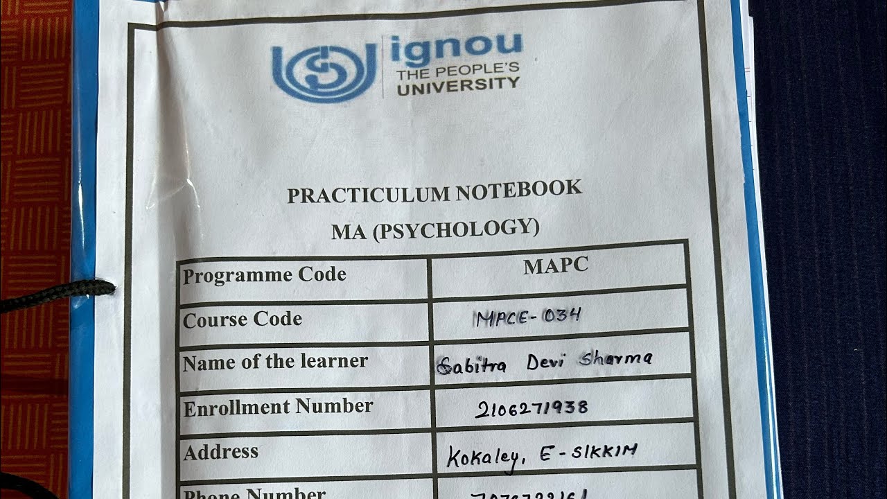 IGNOU MAPC Second Year Practical No: 3 Job Satisfaction Scale.