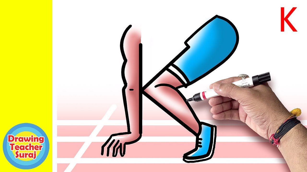 Race Runner Drawing From Letter K