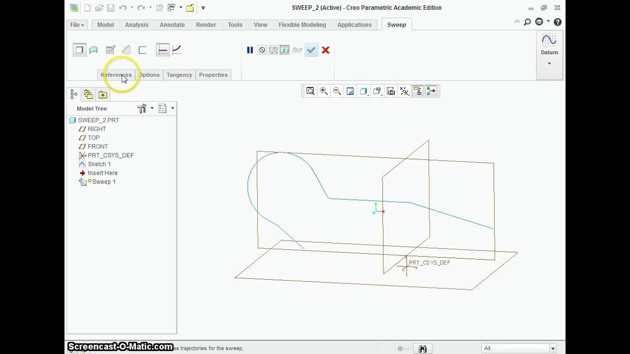 Creo Tutorial #3: Sweep