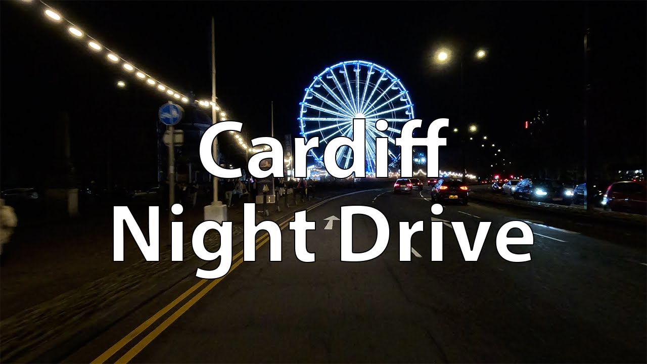 [4K] Cardiff night drive (UK)