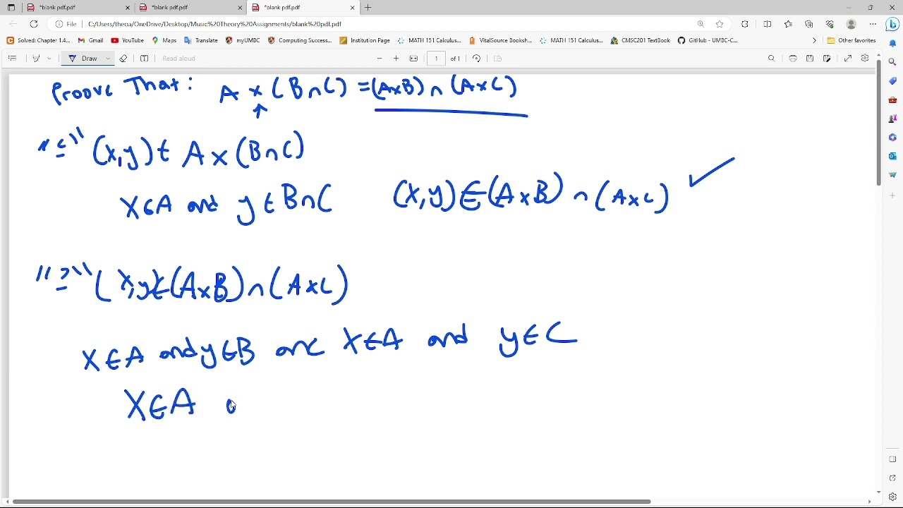 Basic Cartesian Product Proof Example